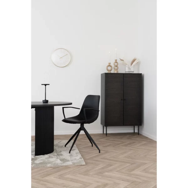 Dirbtinės odos valgomojo kėdė | 48 x 86 x 56 cm | Juoda