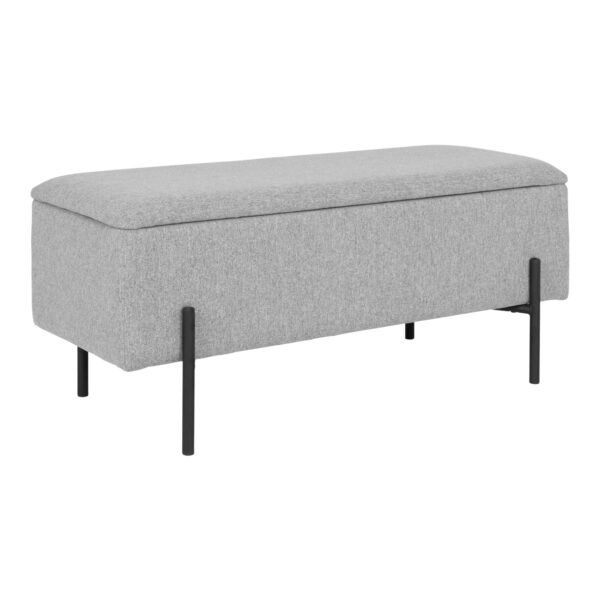 Modernus minkštasuolis su daiktadėže | 95 x 43 x 36,5 cm | Pilka