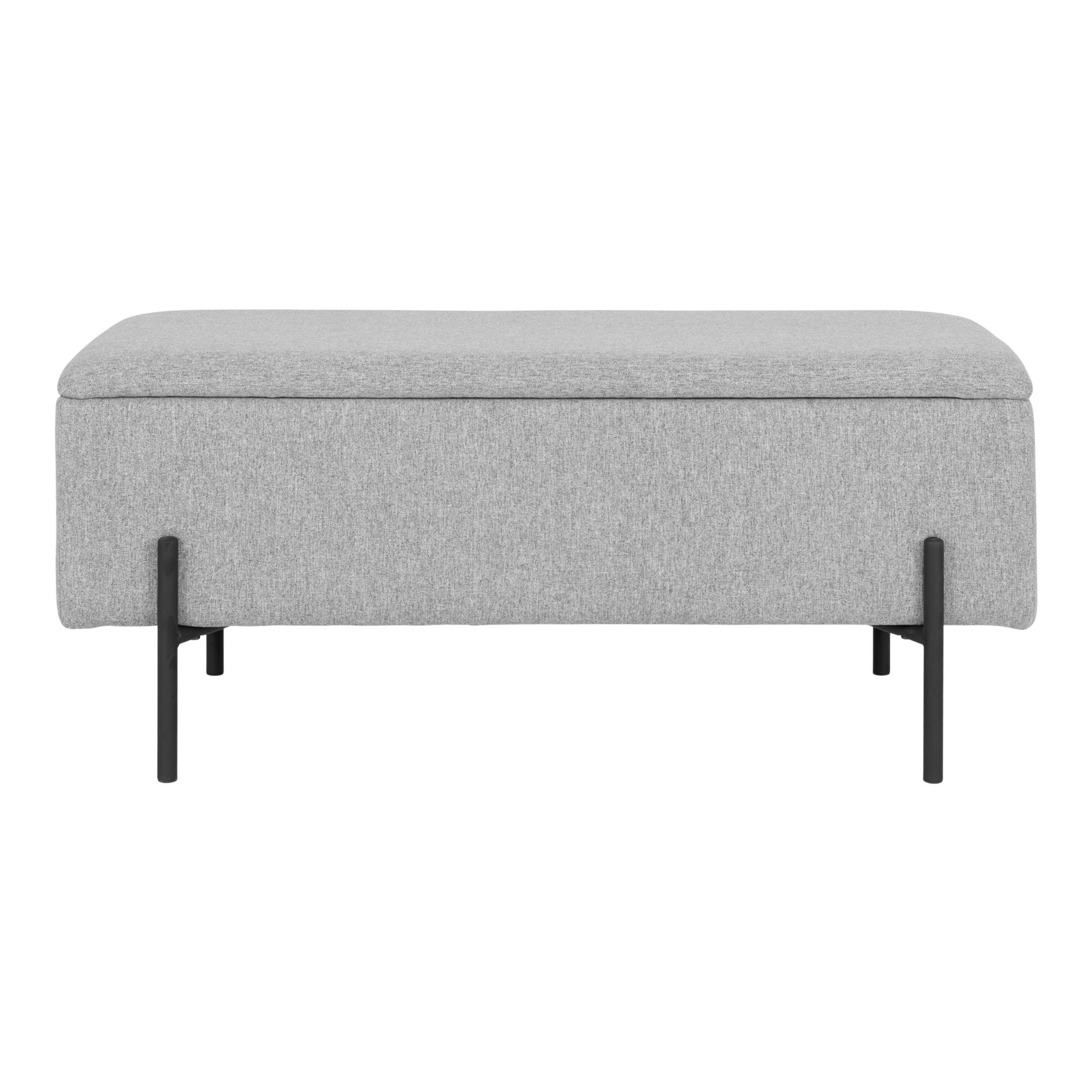 1409050 Modernus minkštasuolis su daiktadėže | 95 x 43 x 36,5 cm | Pilka