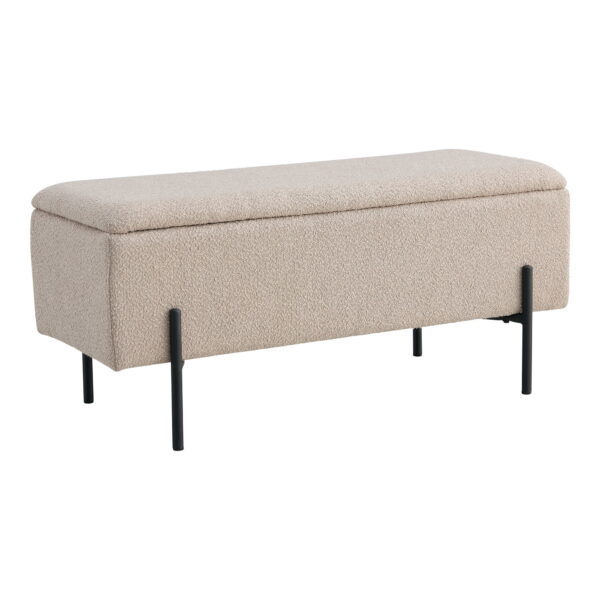 Bouclé Modernus minkštasuolis su daiktadėže | 95 x 43 x 36,5 cm | Smėlio