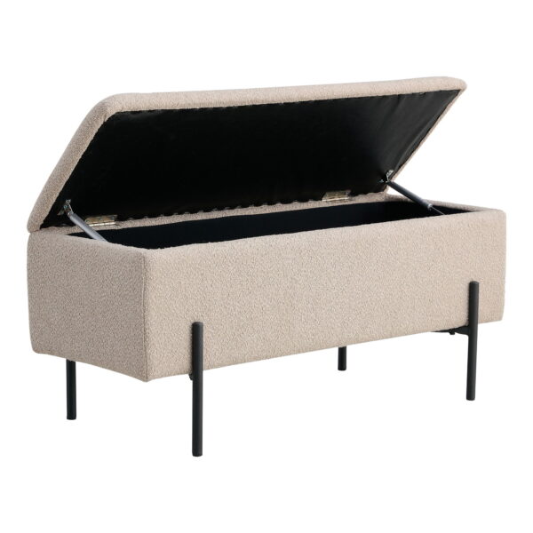 Bouclé Modernus minkštasuolis su daiktadėže | 95 x 43 x 36,5 cm | Smėlio