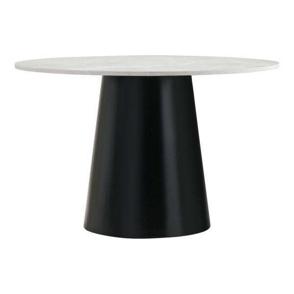 Apvalus marmuro imitacijos stalas | 120 x 75 x 120 cm | Juoda | Pilka