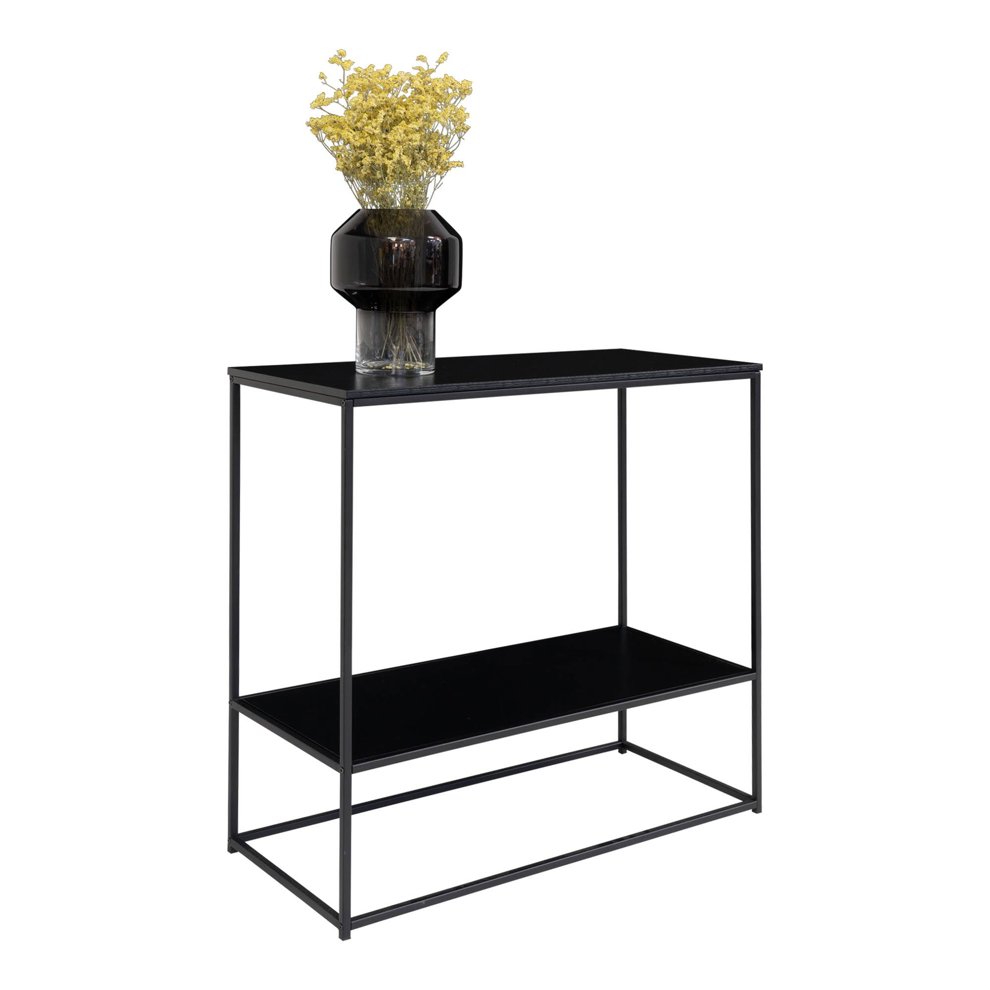 2301070 Juodo plieno konsolinis stalas | 80 x 80 x 36 cm | Juoda