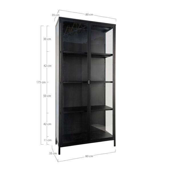 Brisbeno vitrinos spinta | 80 x 175 x 35 cm | Juoda