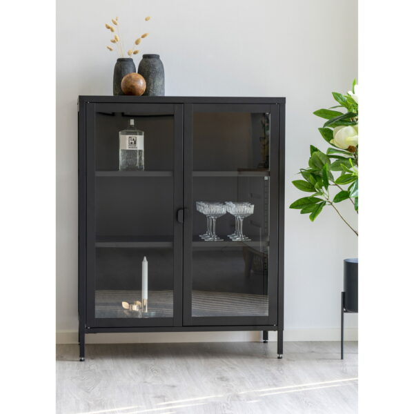Brisbeno vitrinos spinta | 80 x 101 x 40 cm | Juoda