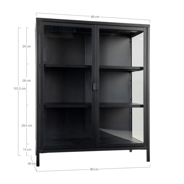 Brisbeno vitrinos spinta | 80 x 101 x 40 cm | Juoda