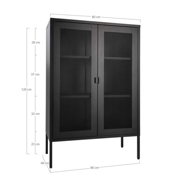 Melburno kabinetas | 80 x 120 x 40 cm | Juoda