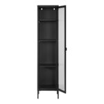 Brisbeno plona vitrininė spintelė | 40 x 180 x 35 cm | Juoda