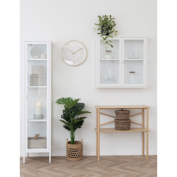 Brisbeno plona vitrininė spintelė | 40 x 180 x 35 cm | Balta