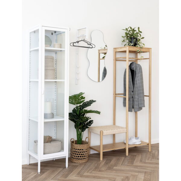 Brisbeno plona vitrininė spintelė | 40 x 180 x 35 cm | Balta