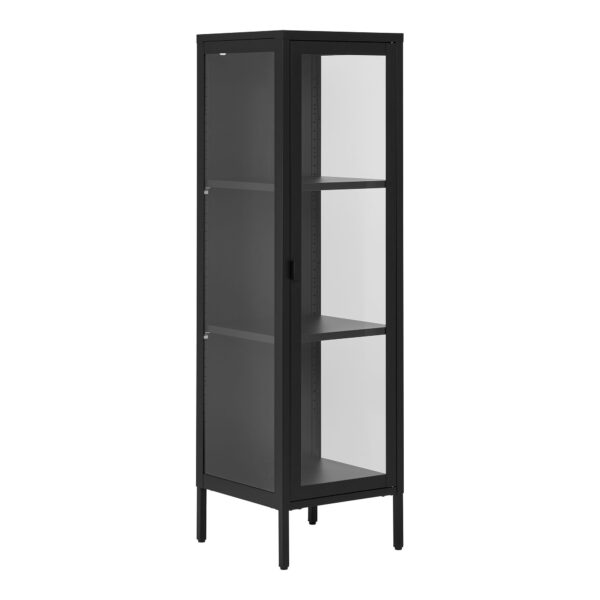 Brisbeno plona vitrininė spintelė | 40 x 140 x 35 cm | Juoda