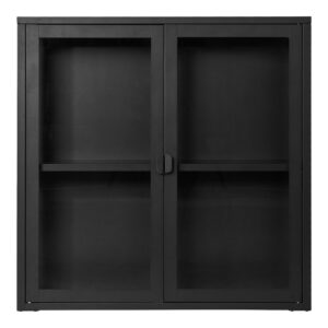Brisbeno pakabinama vitrininė spinta | 80 x 80 x 18 cm | Juoda