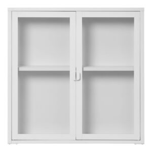 Brisbeno pakabinama vitrininė spinta | 80 x 80 x 18 cm | Balta