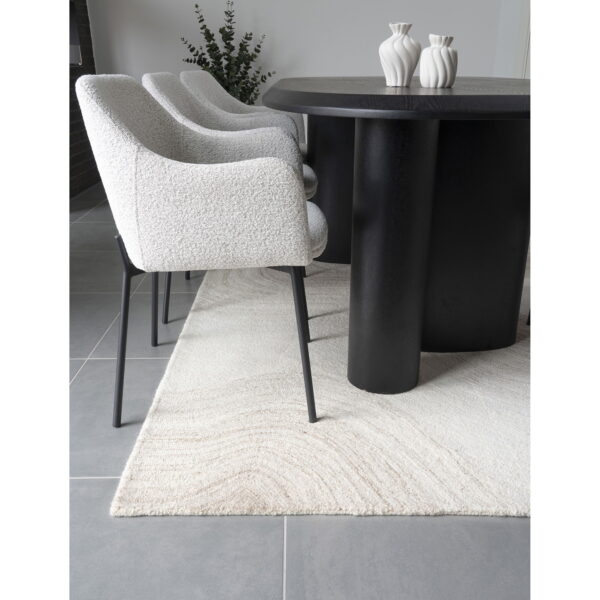 Rankų darbo kilimas | 160 x 230 cm | Balta | Ruda