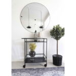 Apvalus veidrodis | 100 x 0,5 x 100 cm | Juoda