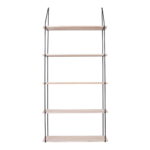 Pakabinama sieninė lentyna | 5 lentynos | 65 x 145 x 17 cm | Juoda | Natūrali