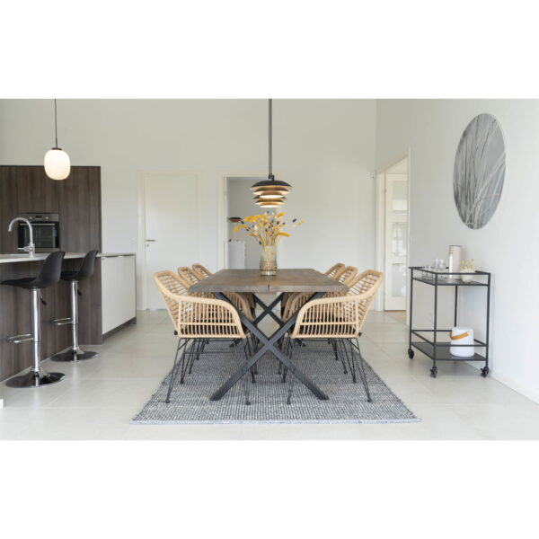 Fotelis iš poliratano | 57 x 82 x 60 cm | Natūrali medžio