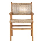 Valgomojo kėdė su porankiais | Lauko kėdė | 57 x 90 x 56 cm | Rusva