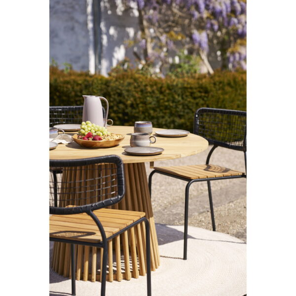 Tikmedžio apvalus stalas | 120 x 75 x 120 cm | Natūrali medžio