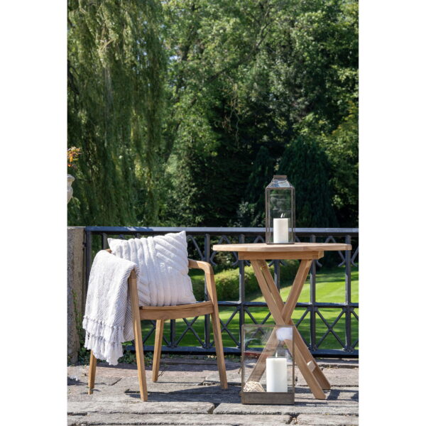 Apvalus tikmedžio šoninis staliukas | 70 x 75 x 70 cm | Natūrali