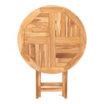 Apvalus tikmedžio šoninis staliukas | 70 x 75 x 70 cm | Natūrali