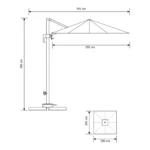 Reguliuojamas lauko skėtis | 295 x 260 x 295 cm | Smėlio