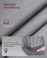 Reguliuojamos veliūrinės baro kėdės, 2 vnt.: medžiagų ir konstrukcijos detalės; spalva pilka