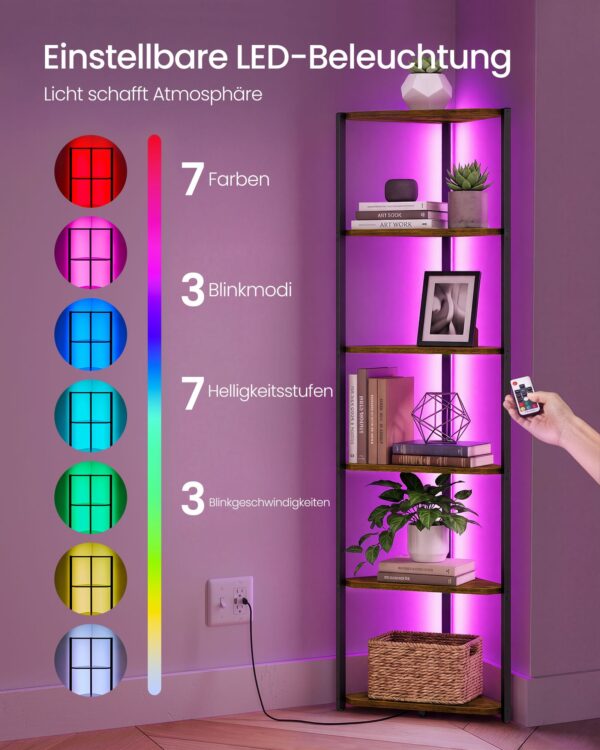 Siaura lentyna su LED apšvietimu: apšvietimo režimai